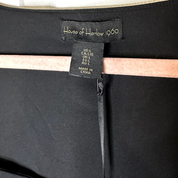 House of Harlow 1960 Enhancing Essentials Black Square Neck Body Suit Sz L - Picture 8 of 11